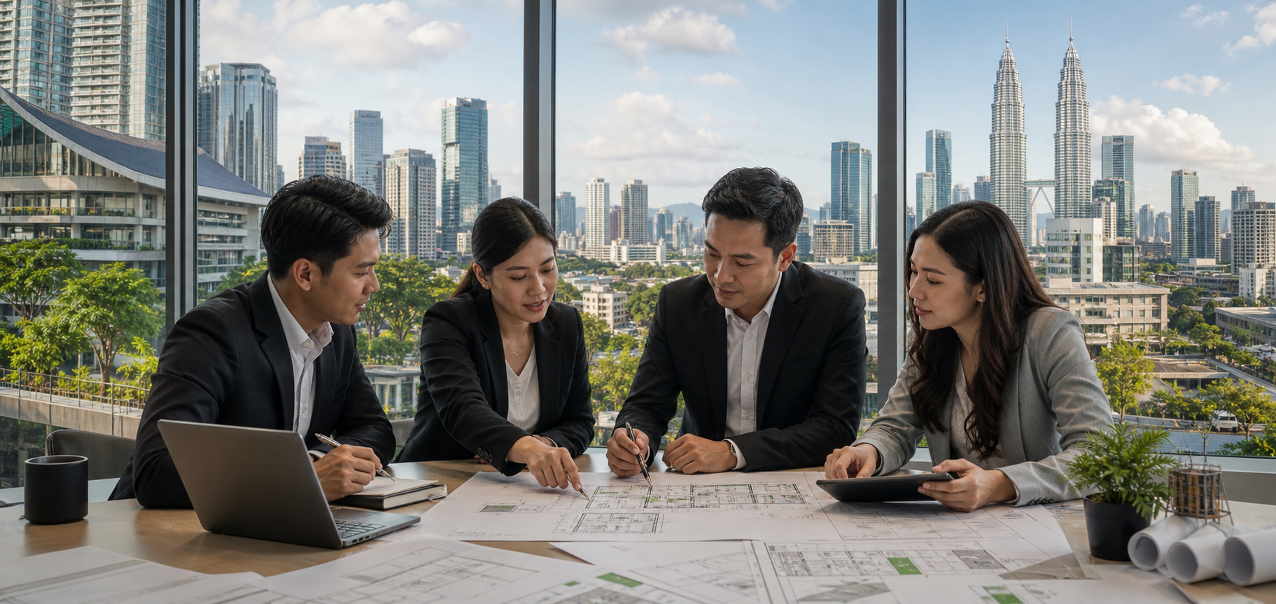 Engineering teams connecting Thailand project understanding with Kuala Lumpur regional expertise.